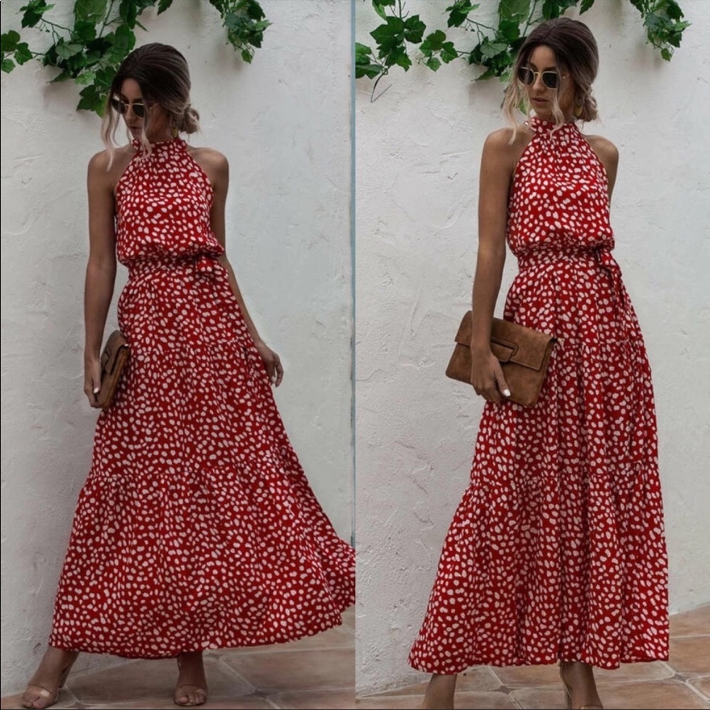 Boho floral halter maxi dress - Picture 7 of 12